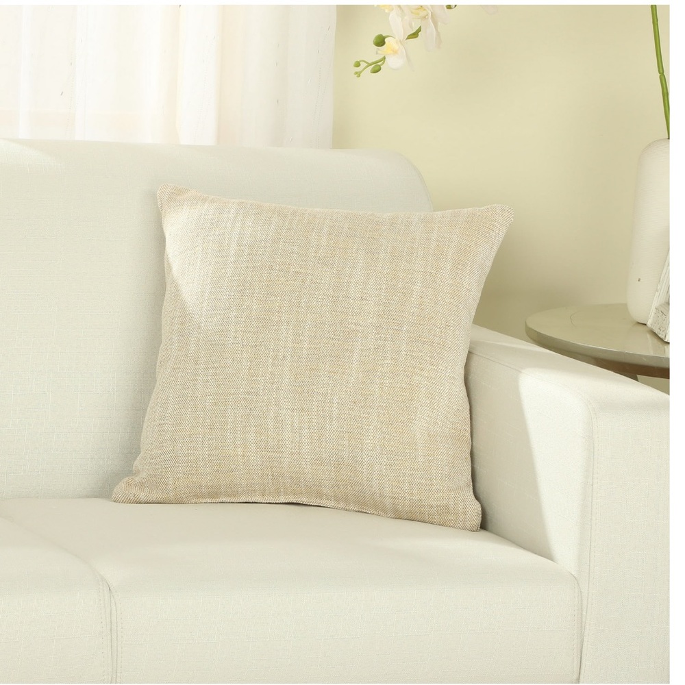 Woven Slub Decorative Throw Pillow, Square 2PC Per Pack, 18"x18", yellow